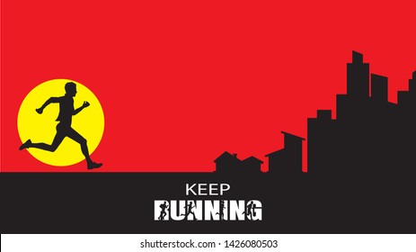 Running silhouettes, Sport and activity background,Vector illustration.