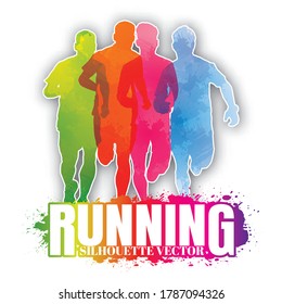 Running silhouettes, Sport and activity background,Vector illustration.