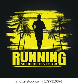 Running silhouettes, Sport and activity background,Vector illustration.
