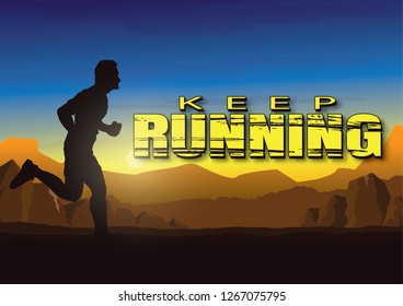 Running silhouettes. Vector illustration.
