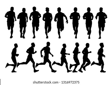 Running silhouettes Vector illustration