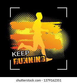 Running silhouettes. Vector illustration.