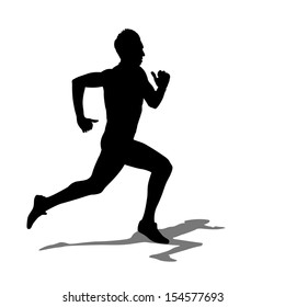Running silhouettes. Vector illustration.