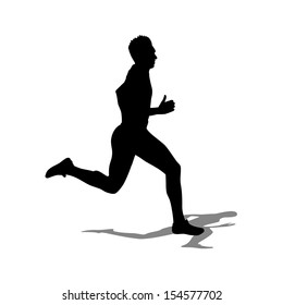 Running silhouettes. Vector illustration.