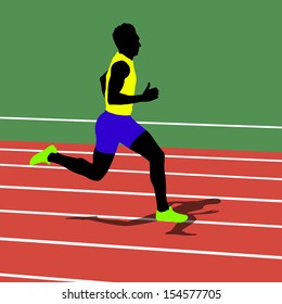 Running silhouettes. Vector illustration.