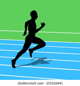 Running silhouettes. Vector illustration.