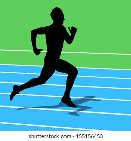 Running silhouettes. Vector illustration.
