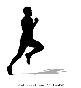 Running silhouettes. Vector illustration.