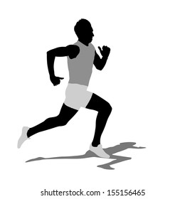 Running silhouettes. Vector illustration.