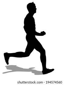 Running silhouettes. Vector illustration.