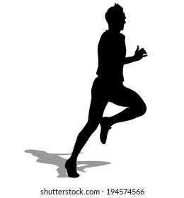 Running silhouettes. Vector illustration.