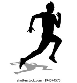 Running silhouettes. Vector illustration.