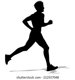 Running silhouettes. Vector illustration.