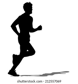 Running silhouettes. Vector illustration.