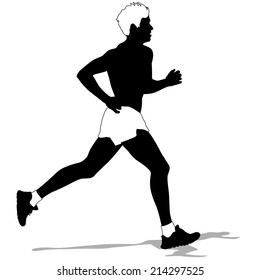Running silhouettes. Vector illustration.