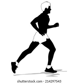 Running silhouettes. Vector illustration.