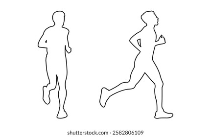 Running silhouettes Vector illustration vector