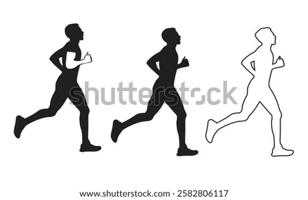 Running silhouettes Vector illustration vector