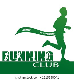 Running silhouettes. Vector illustration, Trail Running.