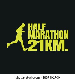 Running silhouettes. Vector illustration, Trail Running, Marathon runner.	
