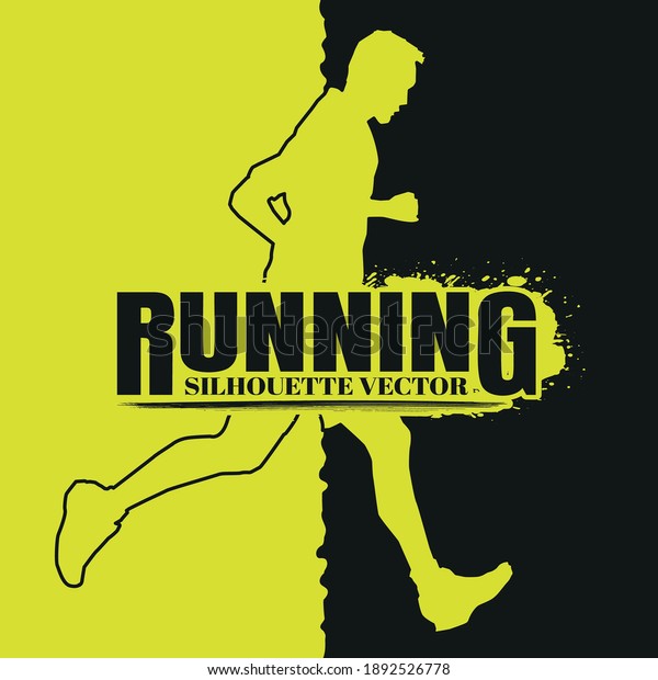 Running Silhouettes Vector Illustration Trail Running Stock Vector ...