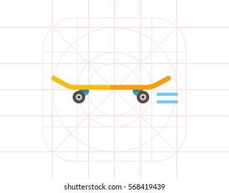 Running Skateboard Icon