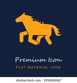 Running Small Horse Facing Left premium material ui ux isolated vector icon in navy blue and orange colors