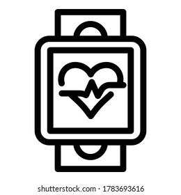 Running smartwatch icon. Outline running smartwatch vector icon for web design isolated on white background