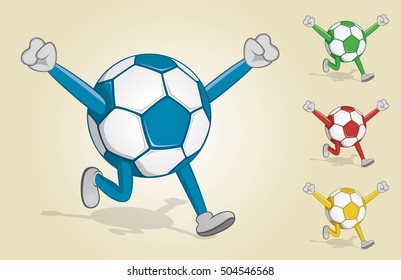 Running Soccer Ball With Two Hands Up