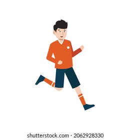 running soccer football man  character vector illustration design eps.10