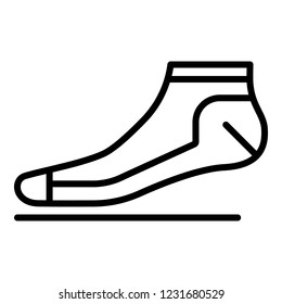 Running sock icon. Outline running sock vector icon for web design isolated on white background