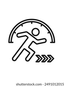 running Speed icon Black line art vector logo