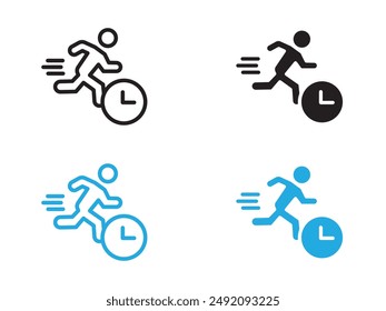 running Speed icon black and white vector outline sign