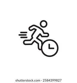 running Speed icon black and white vector outline sign