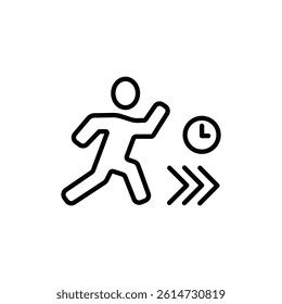 running Speed icon black and white vector sign
