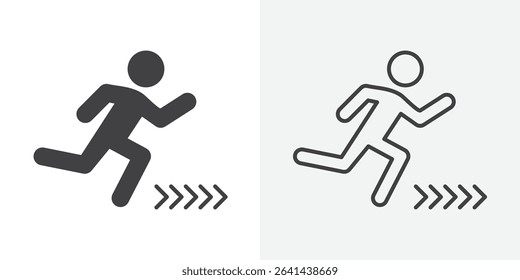 running Speed icon Line graphics illustration