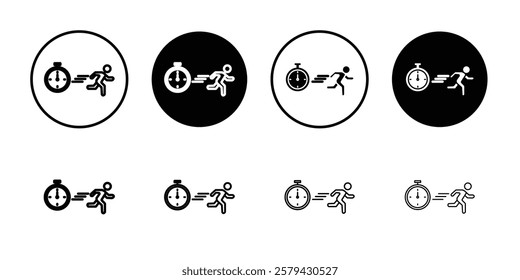 running Speed icon Outline thin set pack series