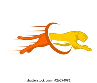 running speed leopard cheetah tiger jaguar beast animal image vector 