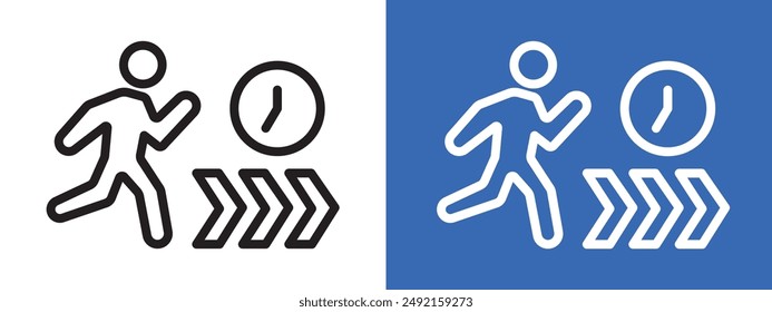 running Speed logo sign set vector outline