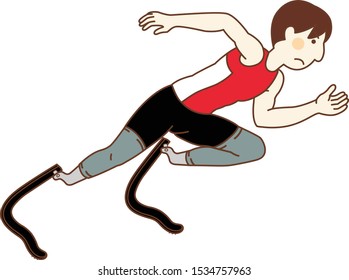 Running speed man by Prosthetic Leg