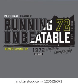 running sport athletic typography, tee shirt graphics, vectors