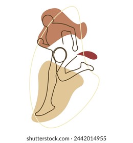 Running sport continuous line draw vector illustration on isolated background. Individual sports. Running is one way to recognize the International Day of Sport.