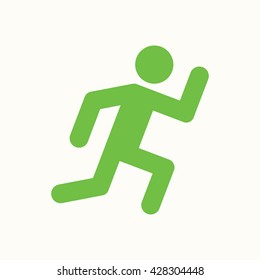 running sport exit green simple icon