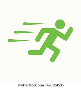 running sport exit green simple icon