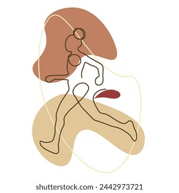 Running sport facing left one line drawing graphic design vector illustration on isolated background. Individual sport, training concept. Running is one way to recognize the International Day of Sport