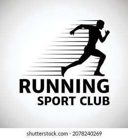 Running Sport Logo Vector Design silhouette
