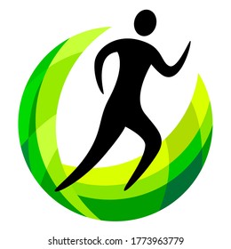 Laufendes Sportlogo in Vektorqualität.