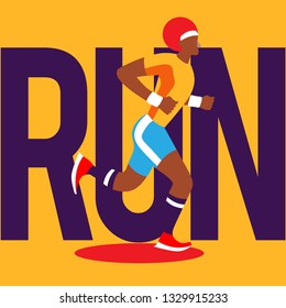Running sport morning competition healthy for championship festival vector illustration