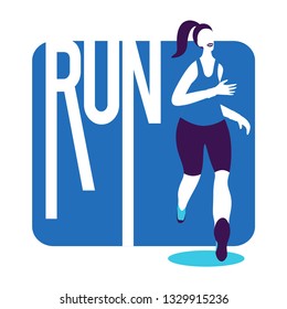 Running sport morning competition healthy for championship festival vector illustration