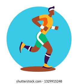 Running sport morning competition healthy for championship festival vector illustration